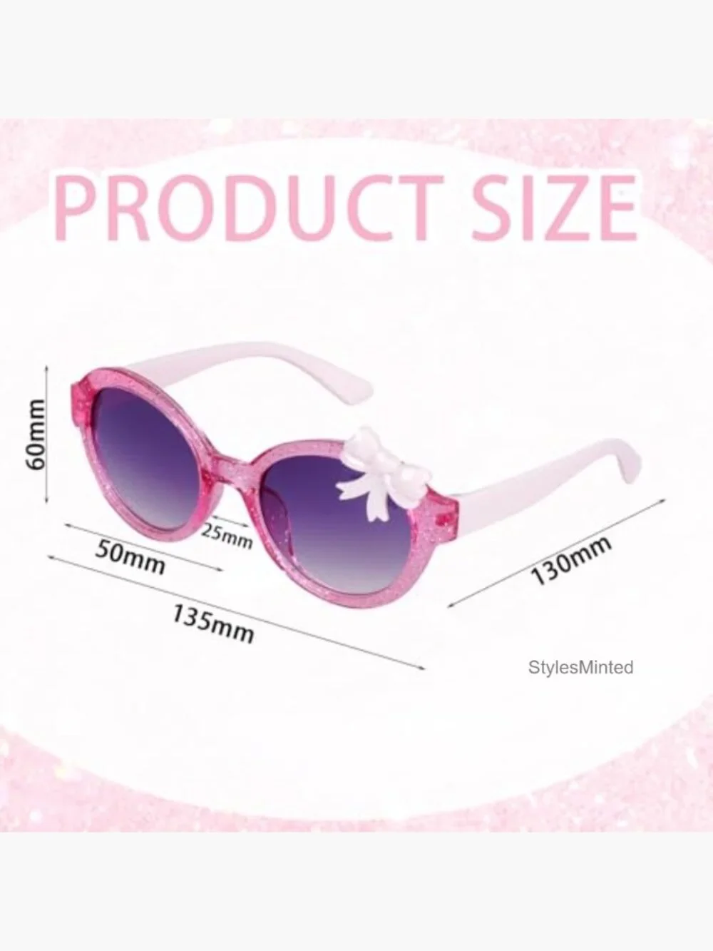 3 Pairs Kids Sunglasses with Bow Flower Decoration UV400 Protection for Toddler